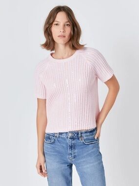 New! ENDLESS ROSE • Sequins Sweater Top in Light Pink